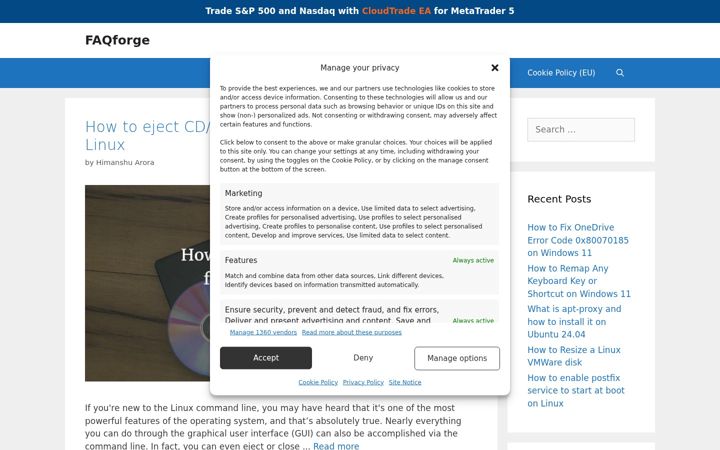 Screenshot of faqforge.com