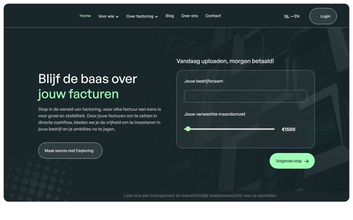 Screenshot of faqtoring.nl