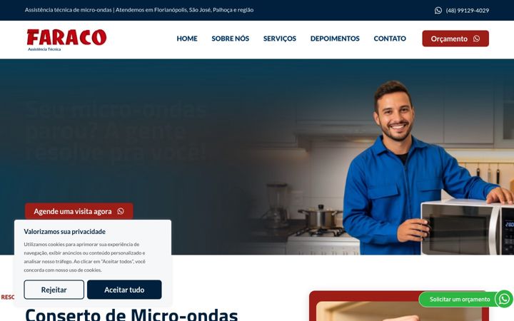 Snimka zaslona za faracorefrigeracao.com.br