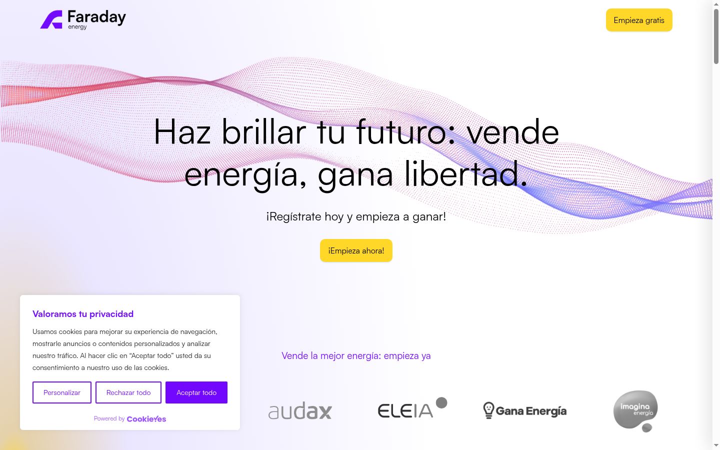 Screenshot del banner di consenso mostrato prima di qualsiasi interazione