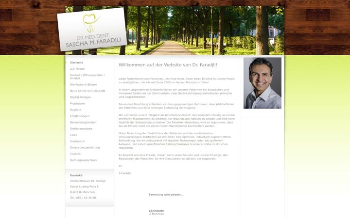 Screenshot of faradent.de