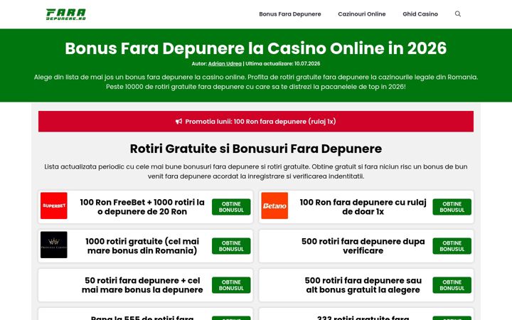 Screenshot von faradepunere.ro