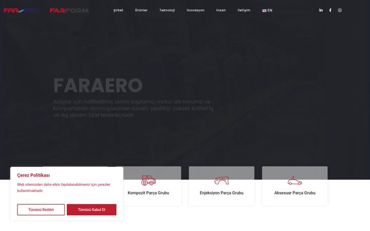 Captură de ecran a faraero.com.tr