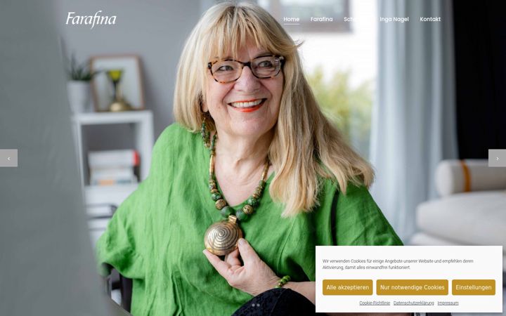 Screenshot of farafina-perlenschmuck.de