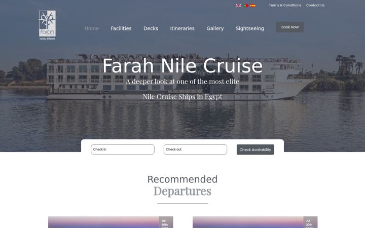 Skærmbillede af farahnilecruise.com