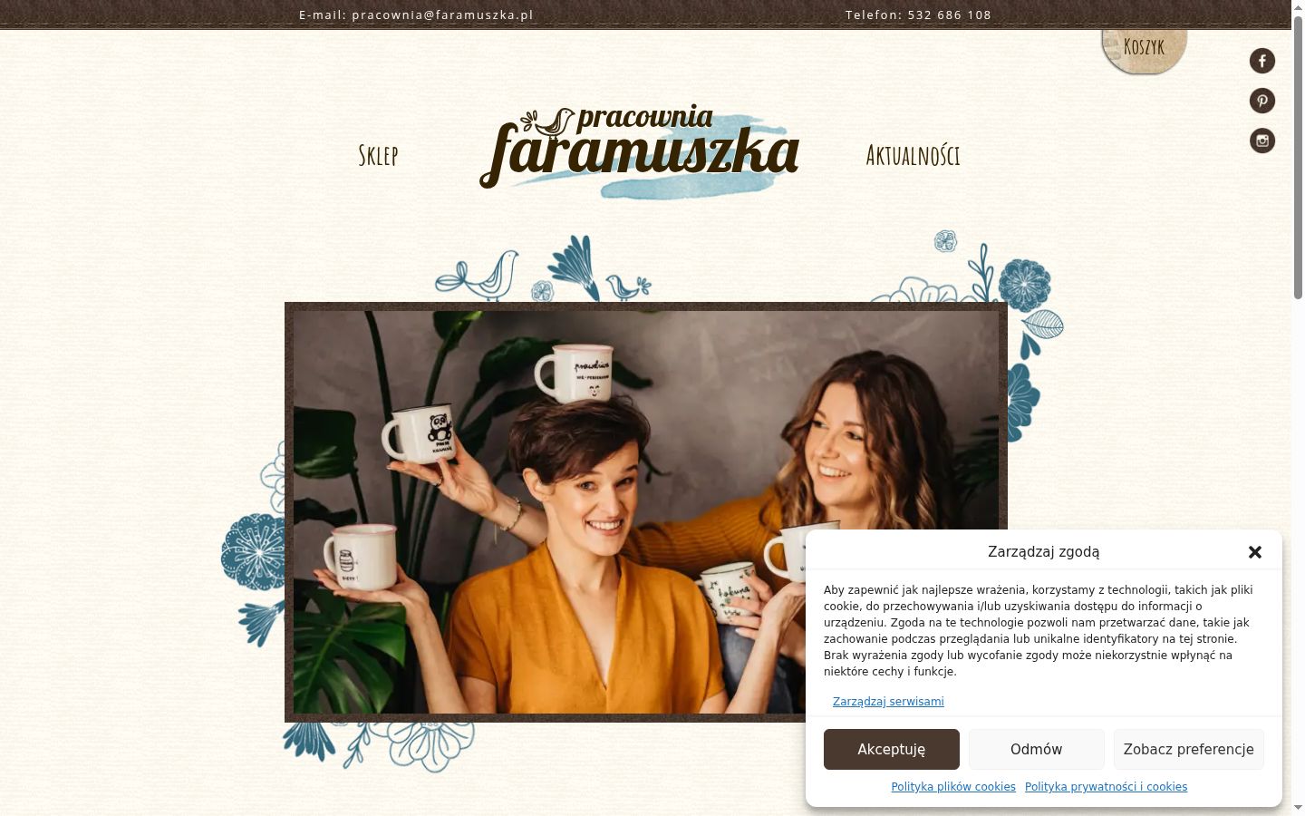 Ekrānuzņēmums ar piekrišanas baneri, kas tika rādīts pirms jebkādas mijiedarbības