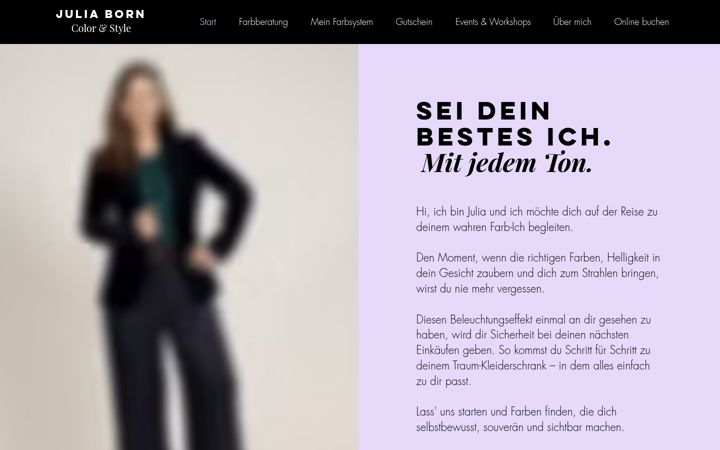 Snímek obrazovky farbberatung-juliaborn.de