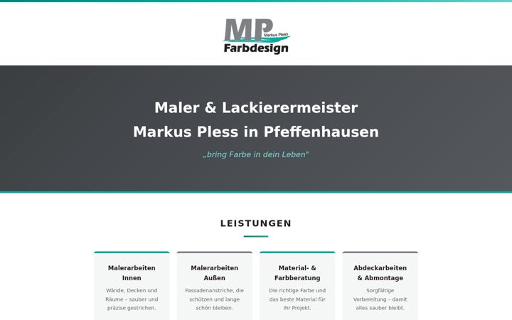 Screenshot di farbdesign-pless.de