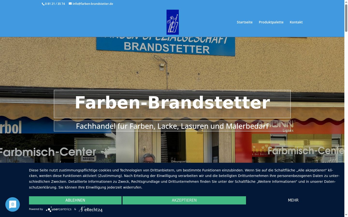 Skärmbild av samtyckesbannern som visades före någon interaktion