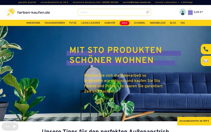 Snímek obrazovky farben-kaufen.de