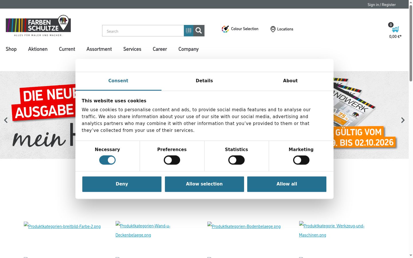 Screenshot tal-banner tal-kunsens muri qabel kwalunkwe interazzjoni