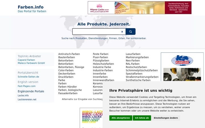 Ekrānuzņēmums no farben.info