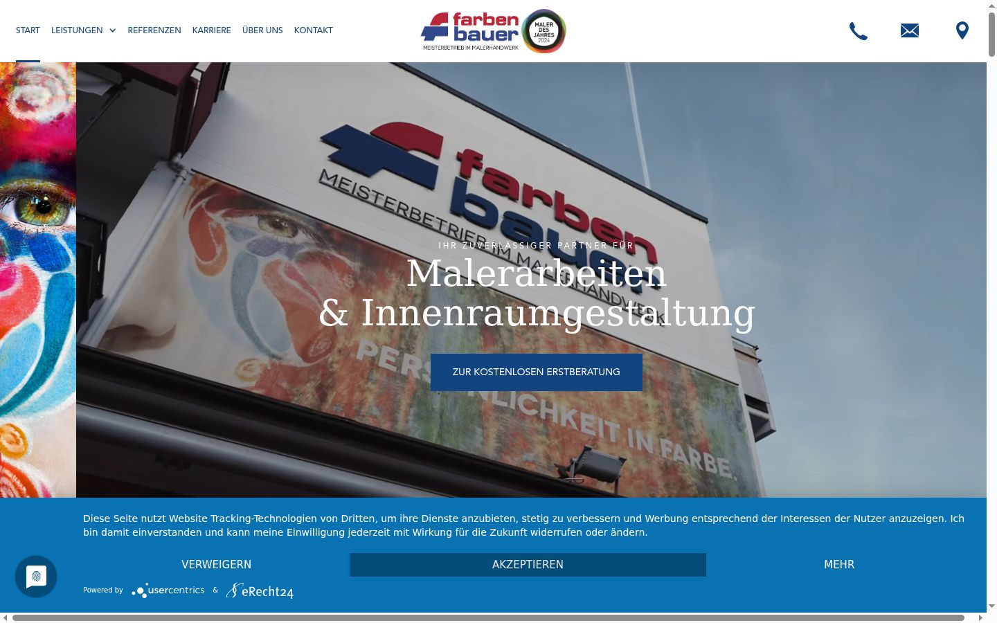 Screenshot del banner di consenso mostrato prima di qualsiasi interazione