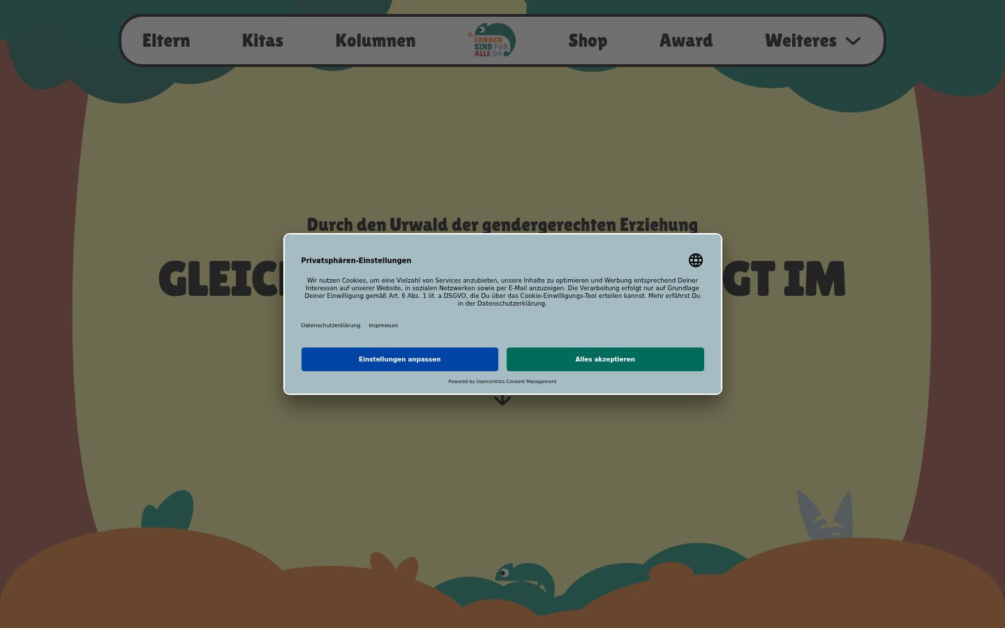 Screenshot del banner di consenso mostrato prima di qualsiasi interazione