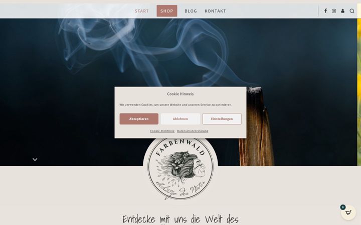 Screenshot of farbenwald.com