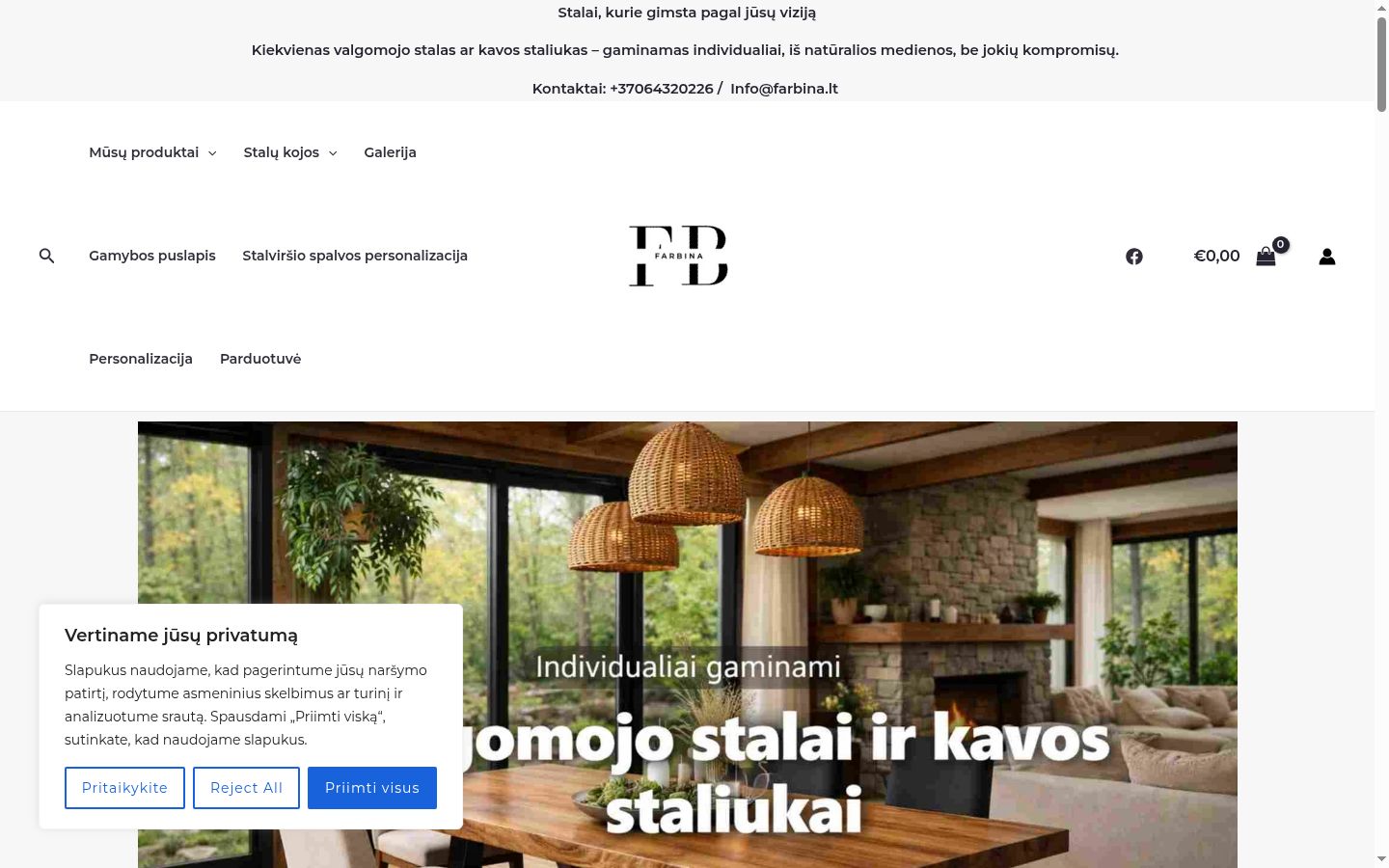 Screenshot of the consent banner shown before any interaction