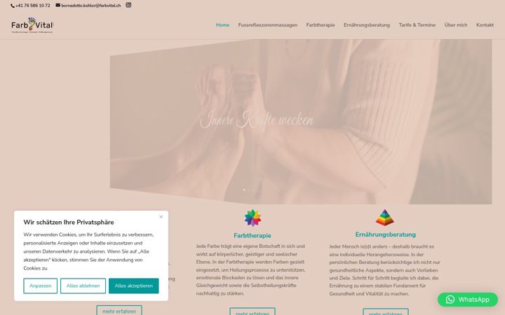 Screenshot of farbvital.ch