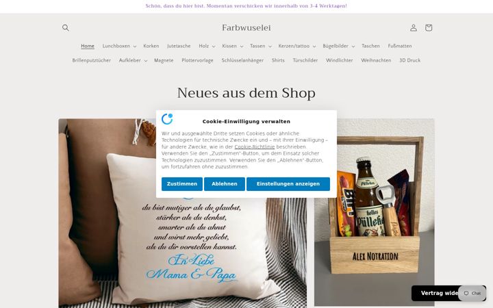 Screenshot of farbwuselei.de