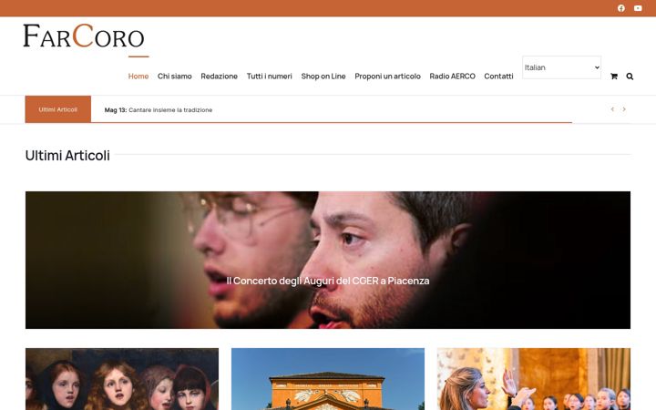 Kuvakaappaus sivustosta farcoro.it