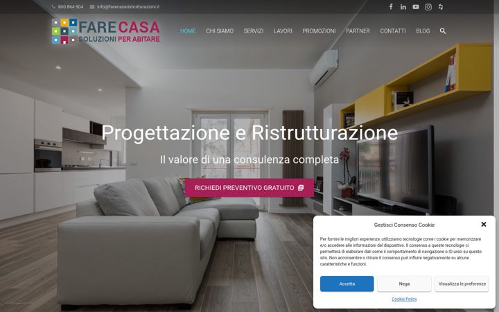 Kuvakaappaus sivustosta farecasaristrutturazioni.it