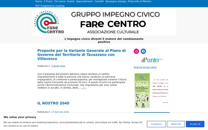Screenshot of farecentrotavazzano.it