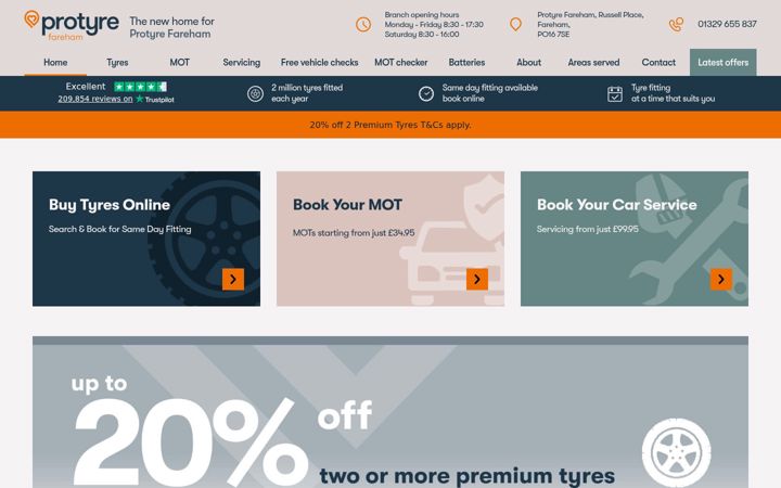 Screenshot of fareham-mot.co.uk