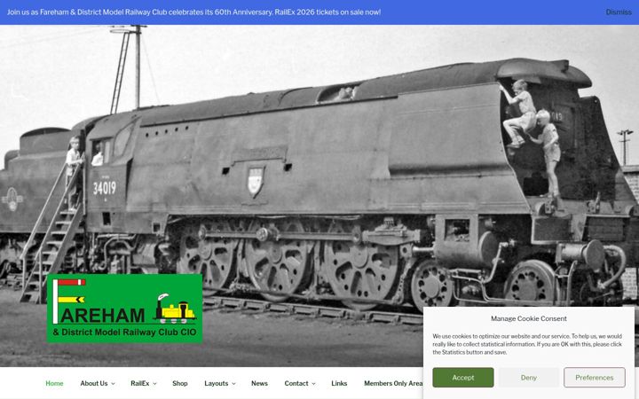 Screenshot of fareham-mrc.org.uk