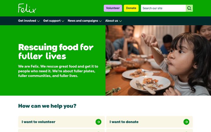 Screenshot of fareshare.org.uk