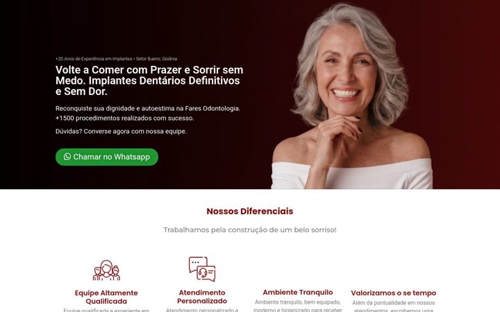 Snimka zaslona za faresodontologia.com.br
