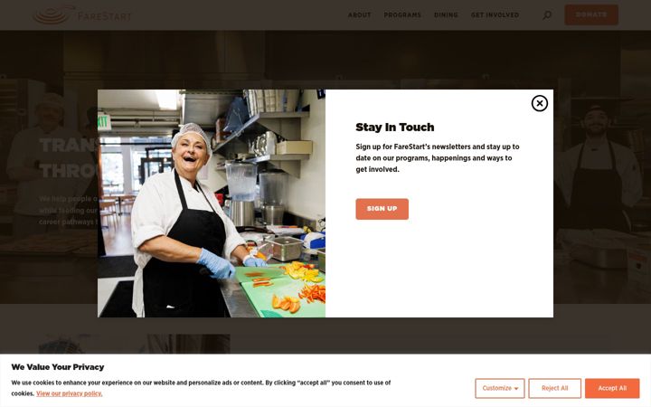 Screenshot of farestart.org