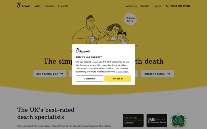 Screenshot of farewill.com