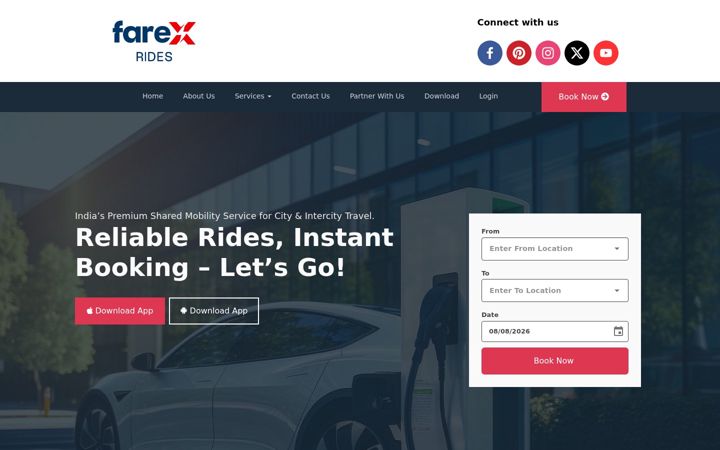 Screenshot of farexrides.com