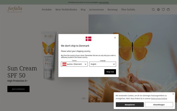 Screenshot of farfalla.eu