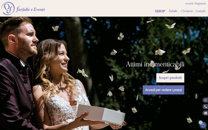 Screenshot of farfallexeventi.com