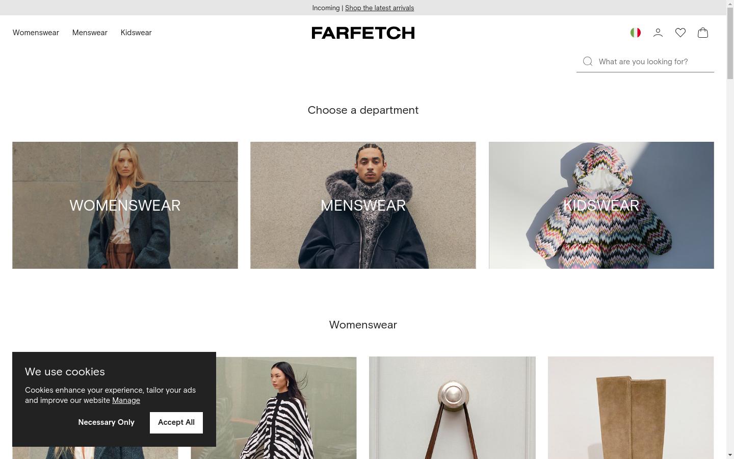 Screenshot of farfetch.com