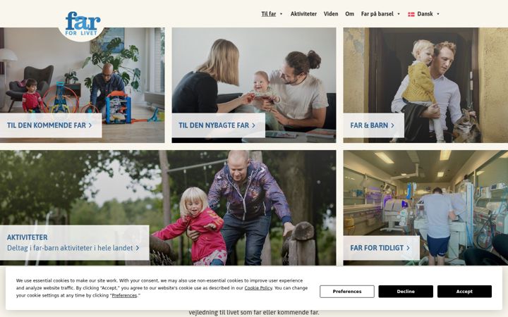Screenshot of farforlivet.dk