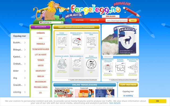 Screenshot of fargelegg.no