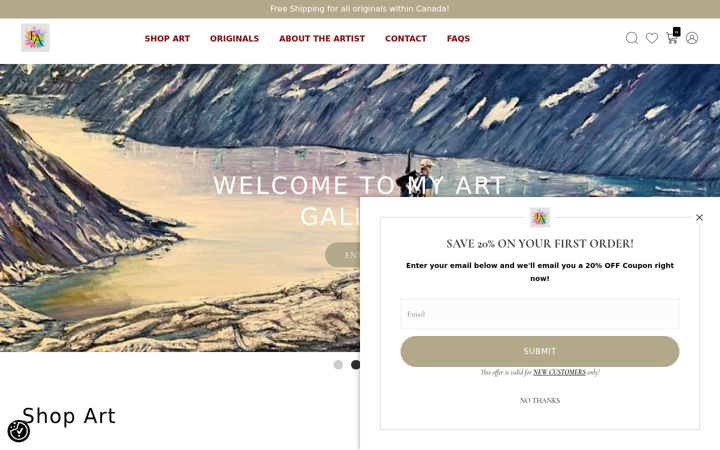 Screenshot of fariartshop.com