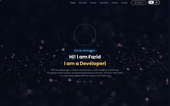 Screenshot of faridahmadov.com