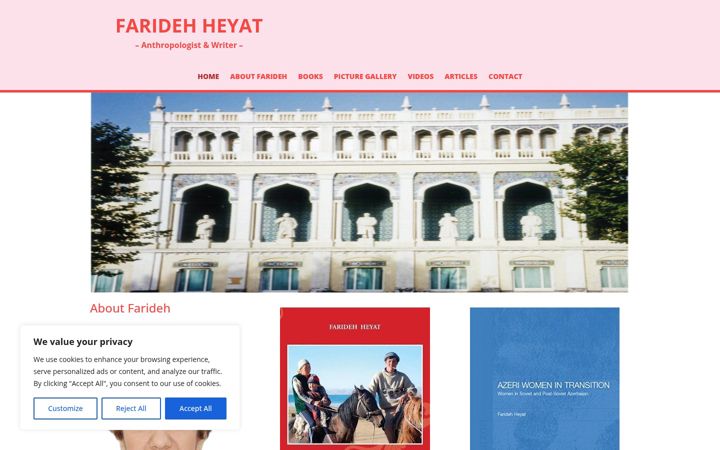 Screenshot of faridehheyat.co.uk