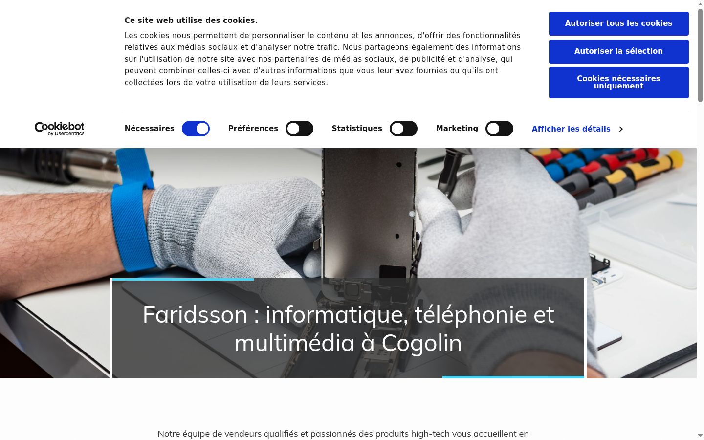 Screenshot van de toestemmingsbanner zoals getoond vóór enige interactie