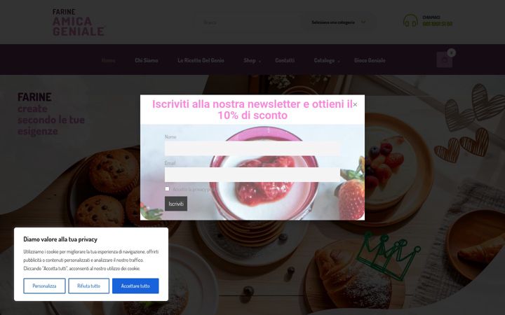 Captură de ecran a farineamicageniale.it