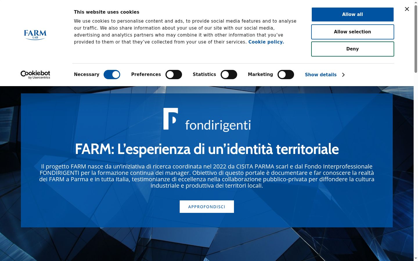 Captura de ecrã do banner de consentimento apresentado antes de qualquer interação