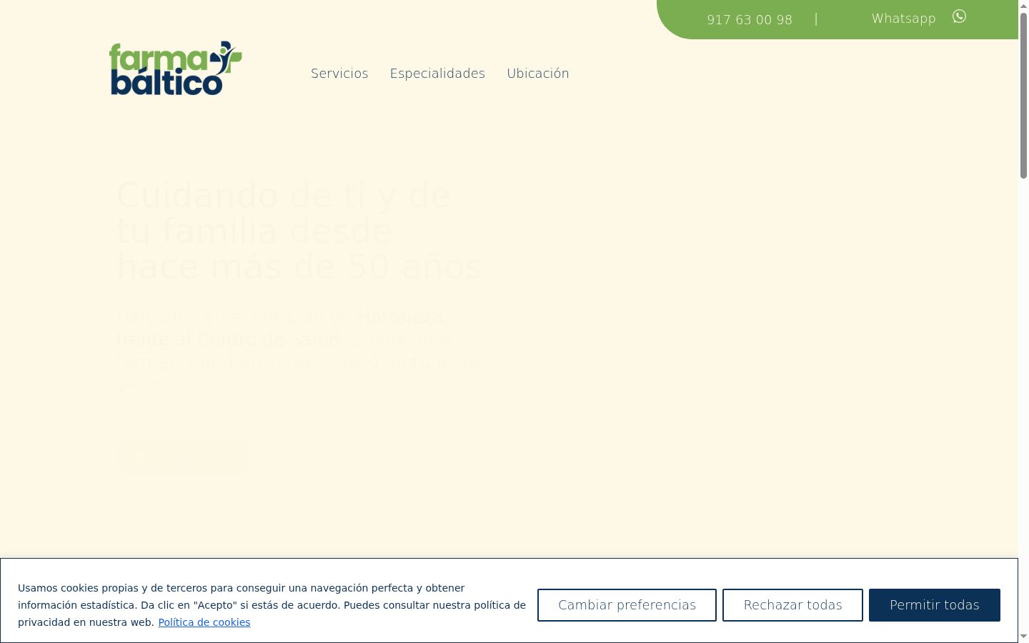 Captura de ecrã do banner de consentimento apresentado antes de qualquer interação