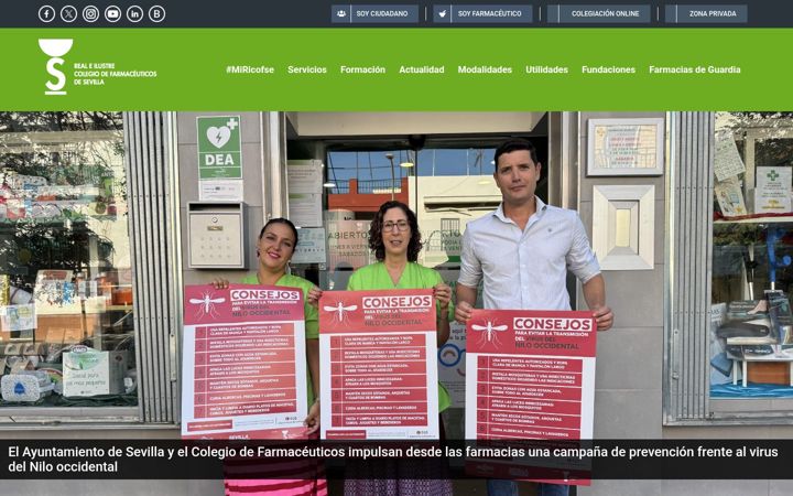 Screenshot του farmaceuticosdesevilla.es