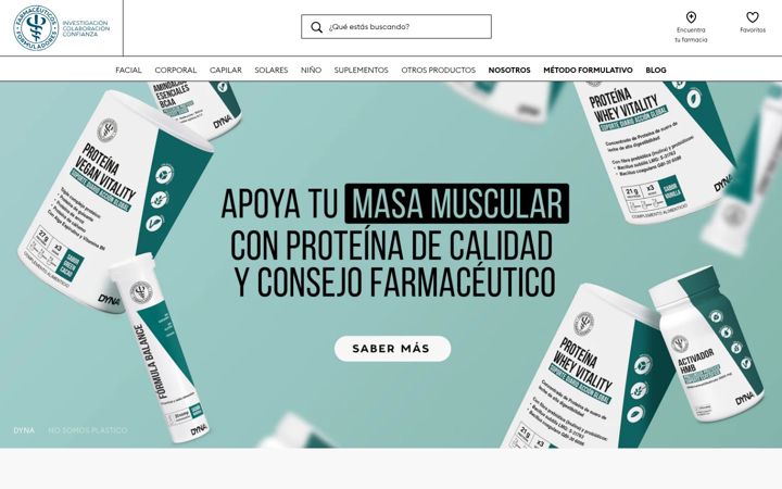 Kuvakaappaus sivustosta farmaceuticosformuladores.es