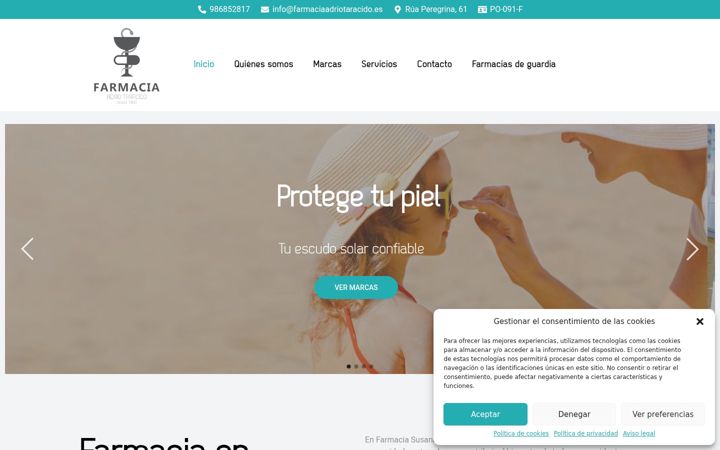 Screenshot of farmaciaadriotaracido.es