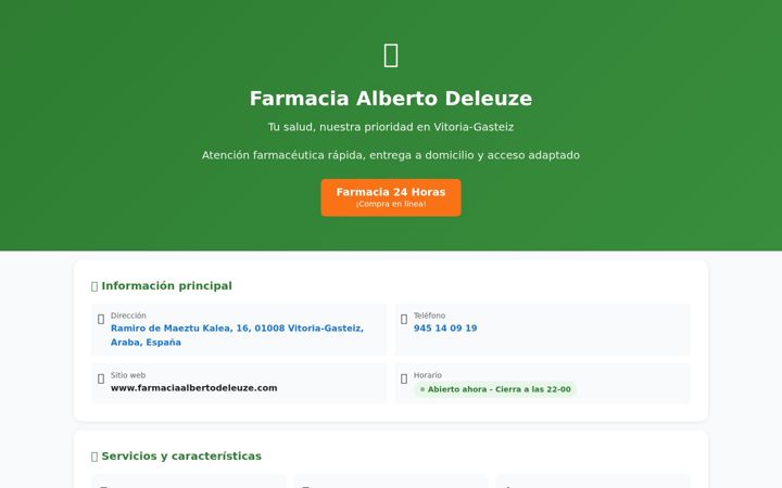 Screenshot of farmaciaalbertodeleuze.com