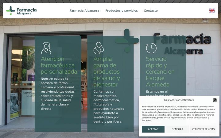 Screenshot of farmaciaalcaparra.com
