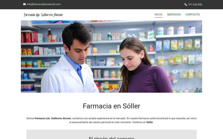 Screenshot of farmaciaalcovercoll.com